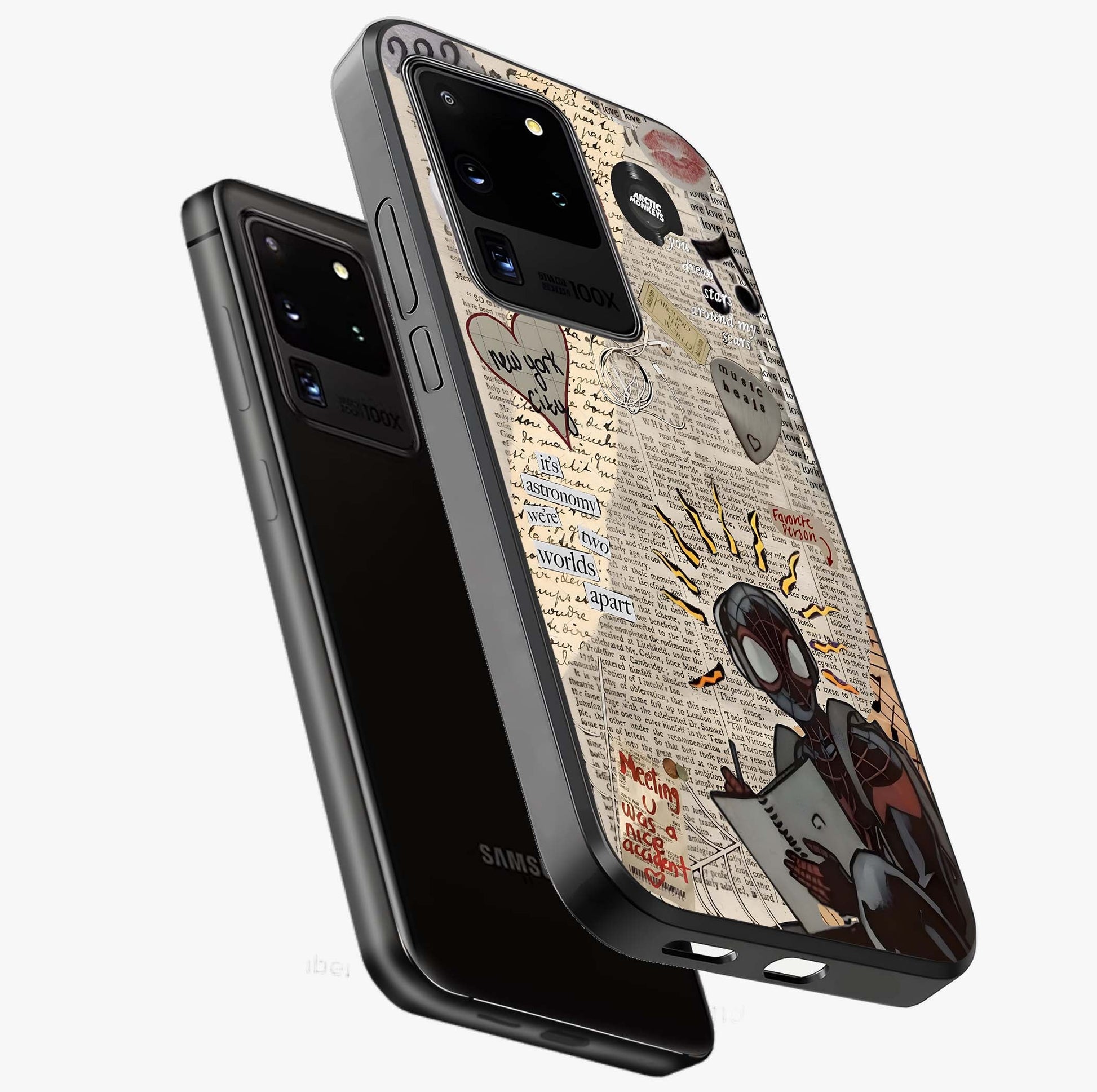 City Dream Sketch Glass Case displayed in angled mockup highlighting minimal city illustration with aesthetic sketch style.