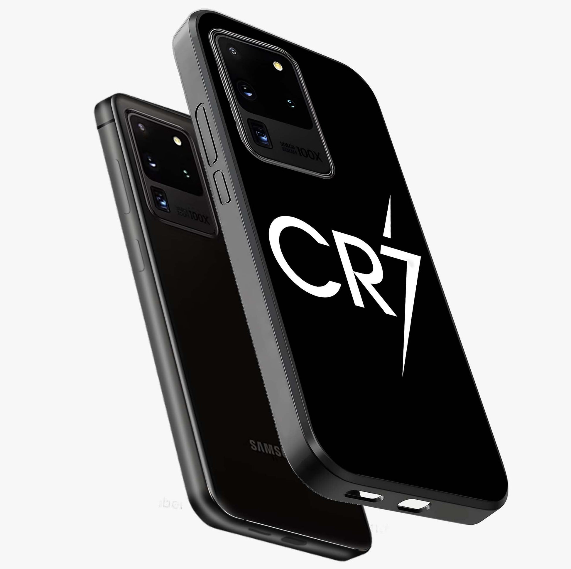 Cr7 Elite Strike Glass Case displayed in angled mockup highlighting powerful sports graphic with bold athletic theme.