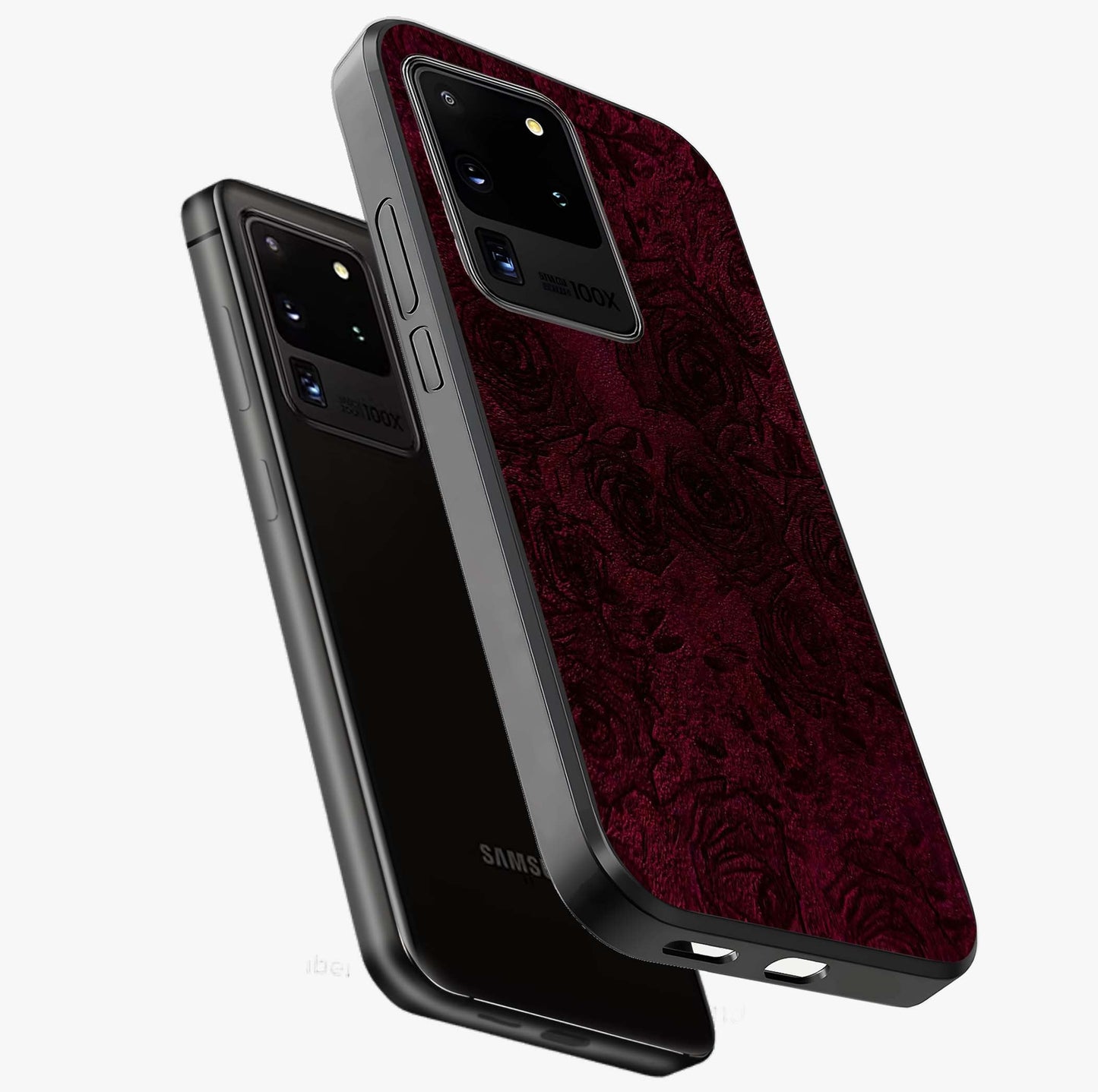 Crimson Fade Flow Glass Case displayed in angled mockup highlighting smooth gradient design with modern aesthetic style.