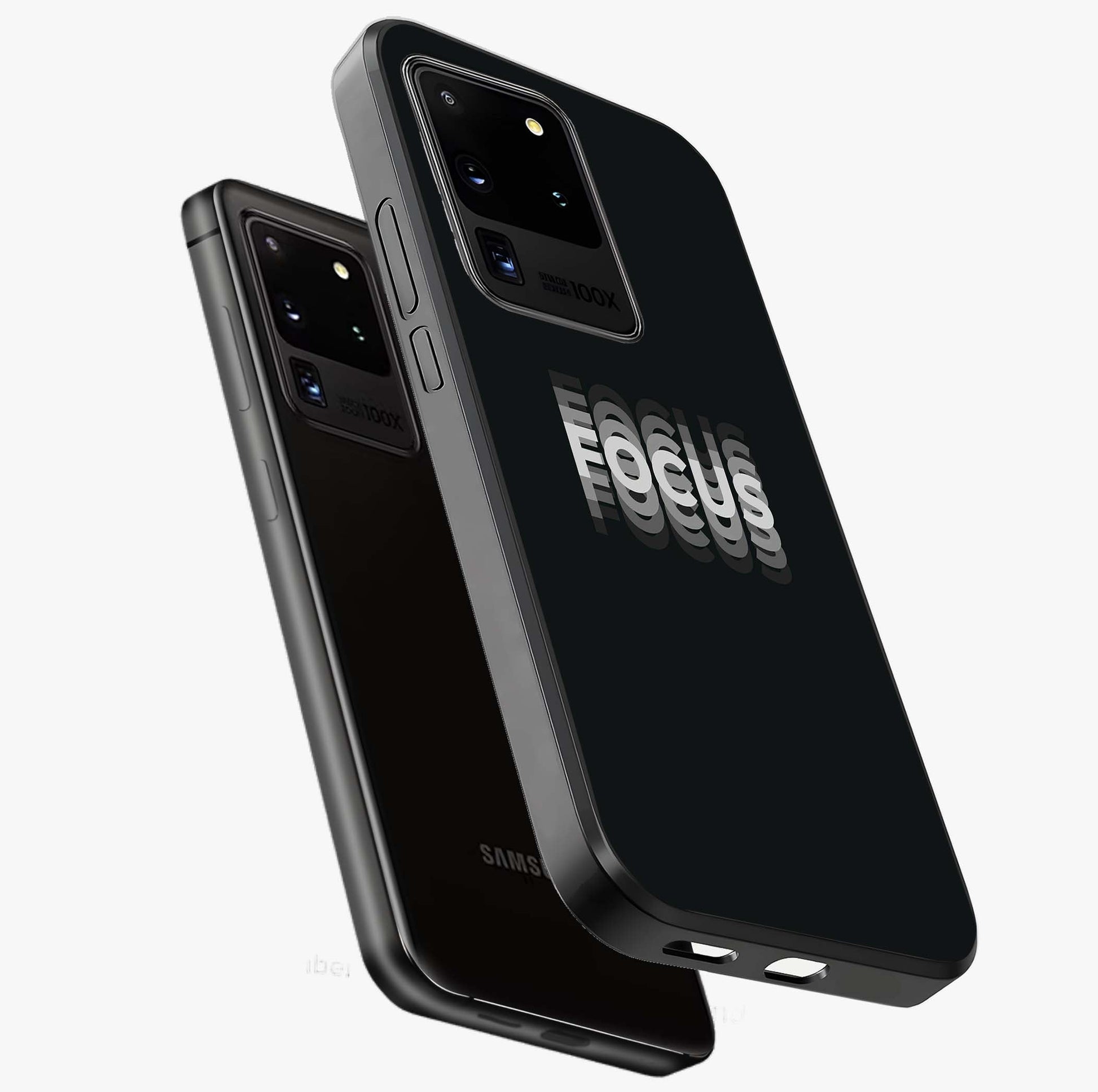 Focused Blade Discipline Glass Case displayed in angled mockup highlighting clean minimal text artwork with modern aesthetic style.