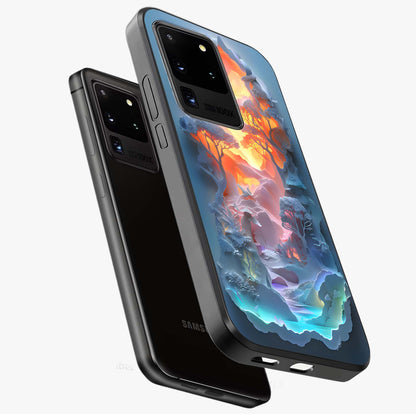 Glow Forest Portal Glass Case displayed in angled mockup highlighting mystical forest design with magical glowing aesthetic.