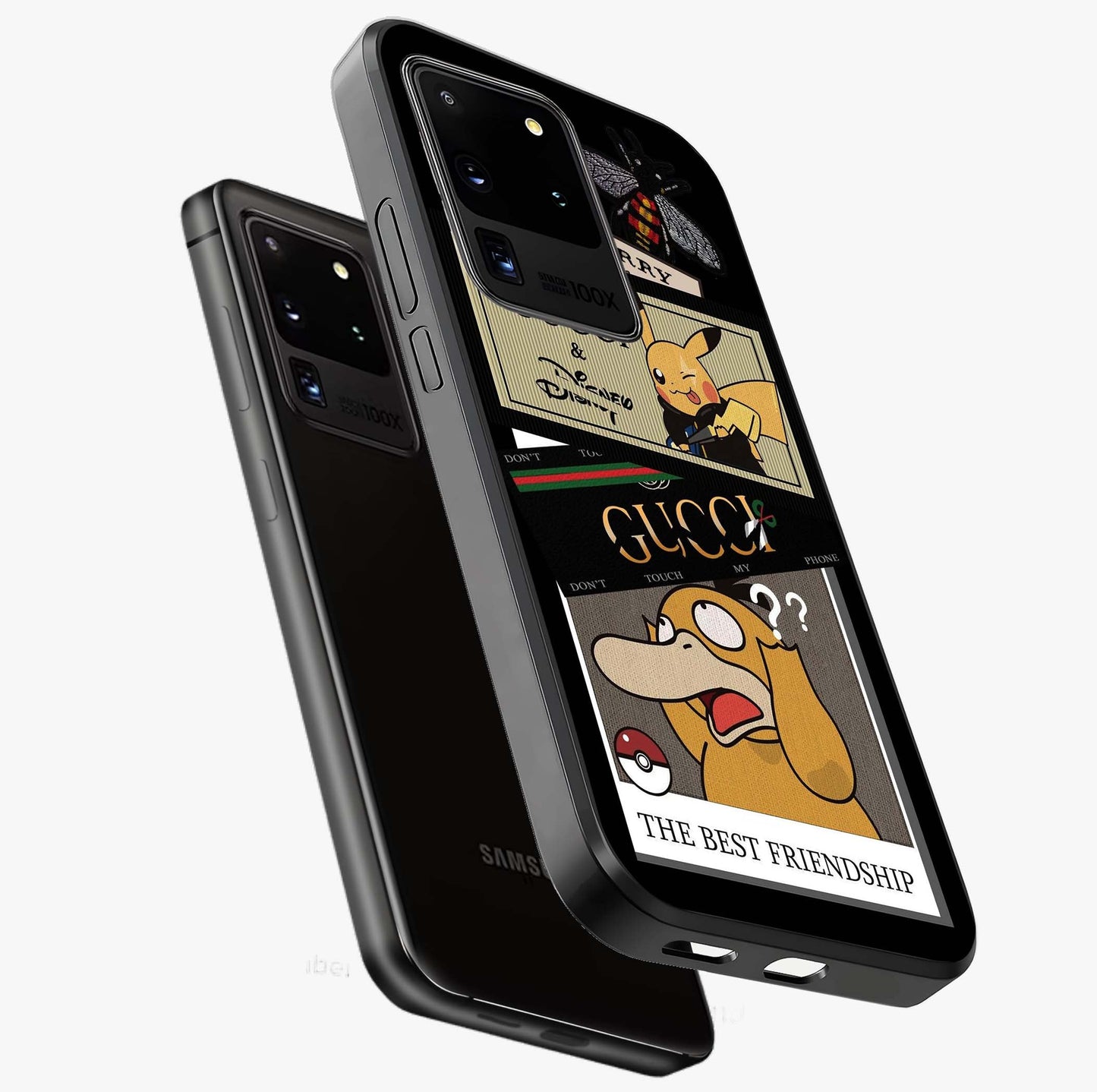 Gucci Play Mashup Glass Case displayed in angled mockup highlighting stylish fashion mashup design with bold aesthetic.