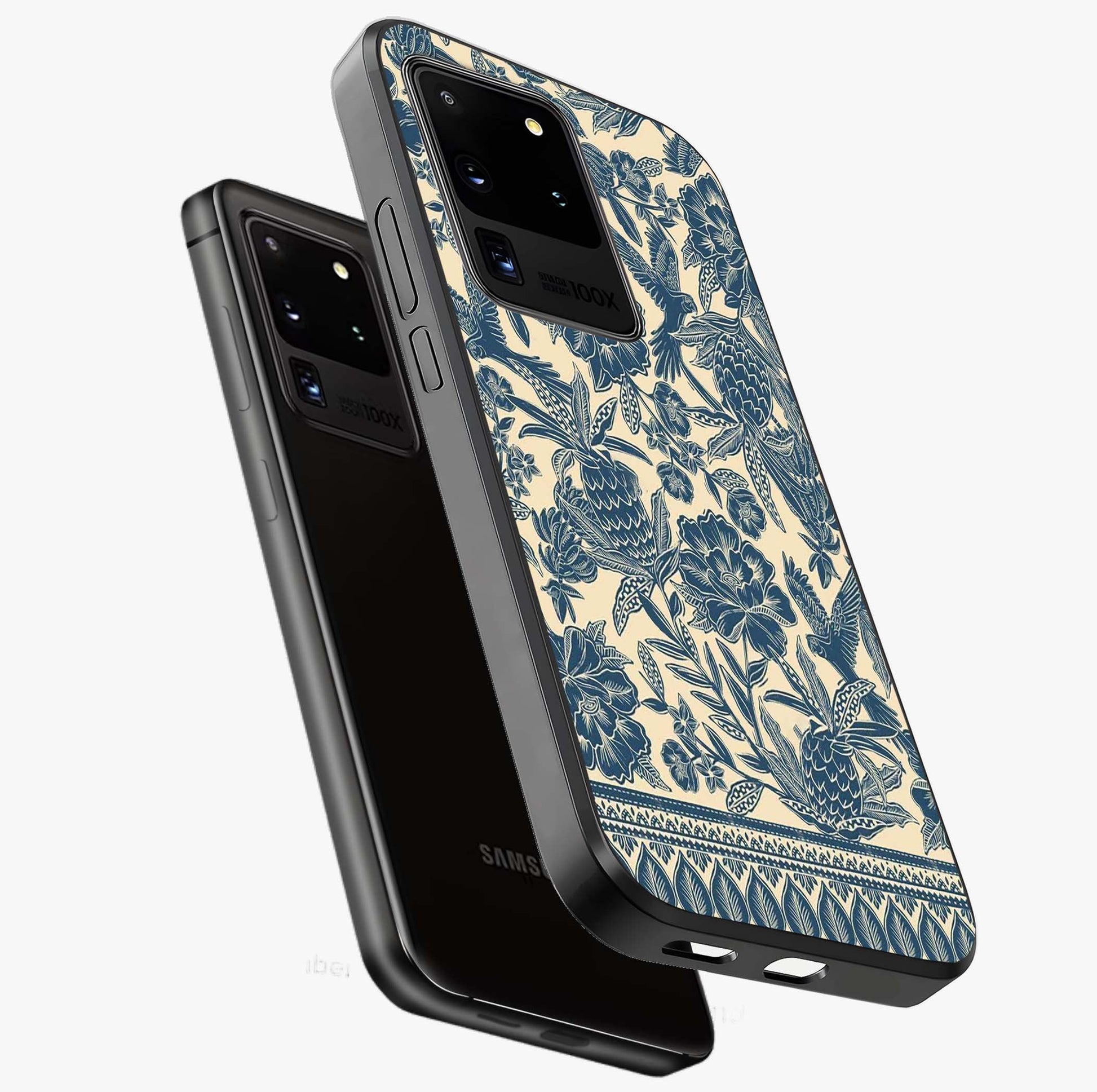 Heirloom Wild Bloom Glass Case displayed in angled mockup highlighting botanical bloom design with classic aesthetic style.