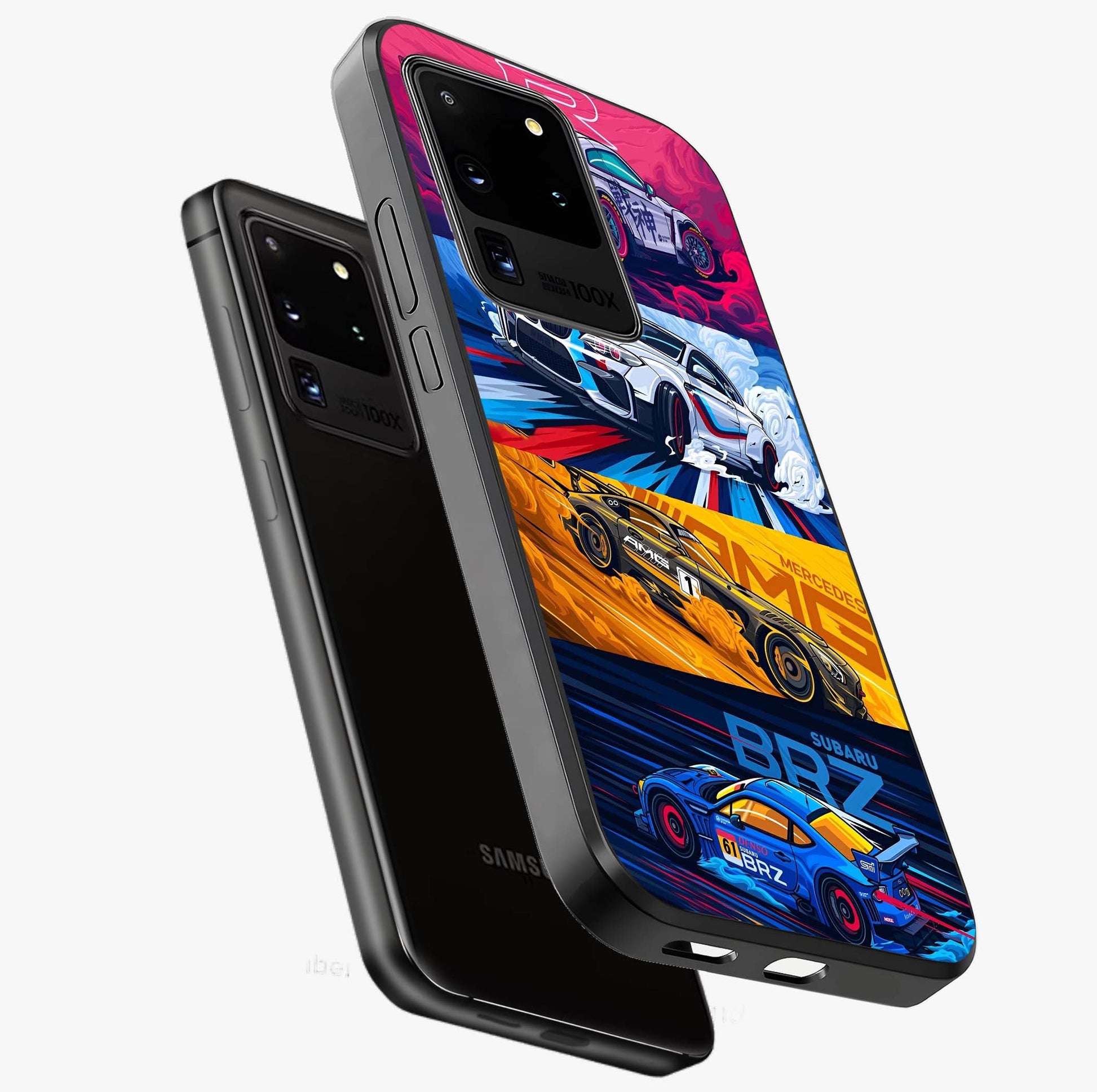 JDM Sports Car Glass Case displayed in angled mockup highlighting sleek Japanese racing car design with automotive aesthetic.