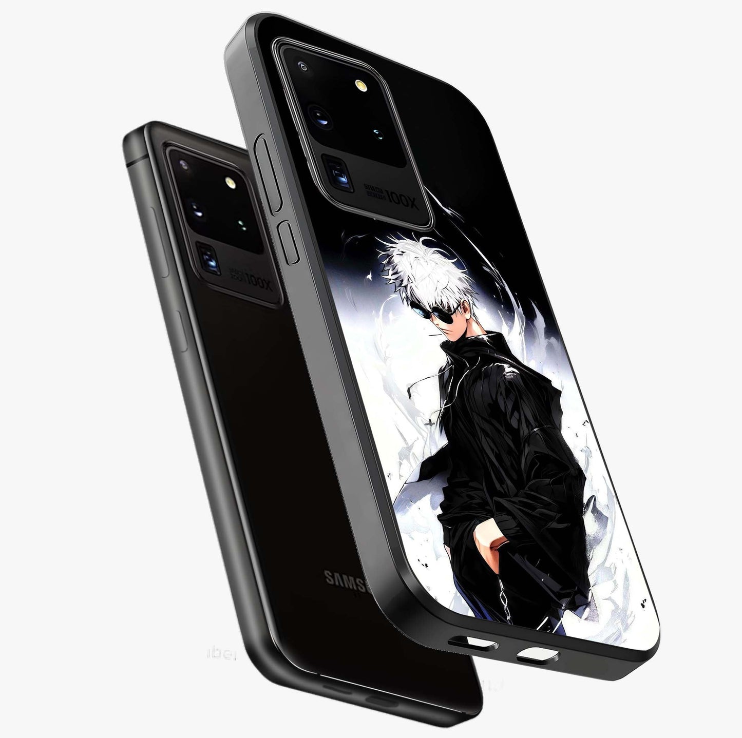 Limitless Shadow King Glass Case displayed in angled mockup highlighting dramatic dark hero design with intense aesthetic.