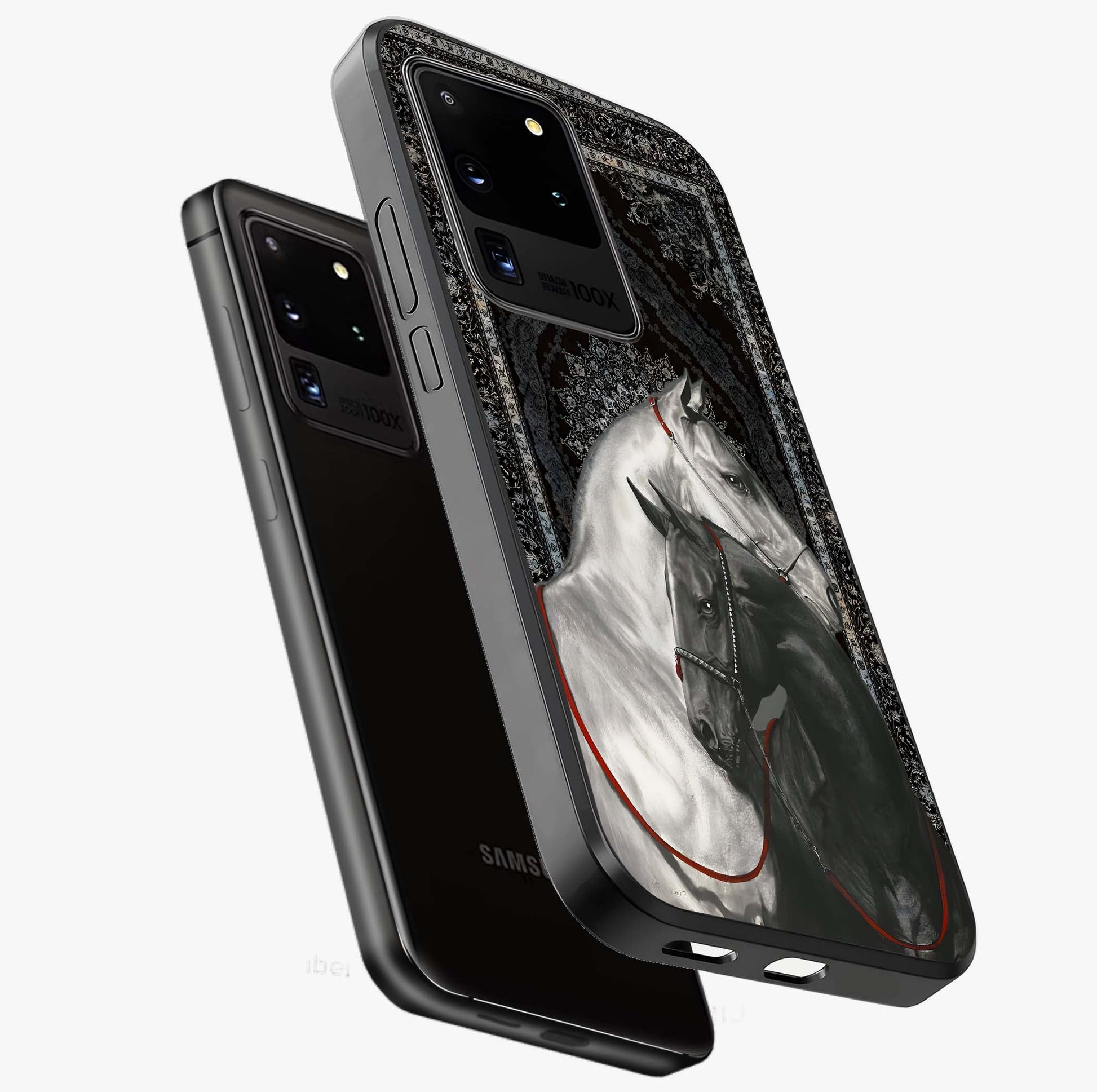 Majestic Ride Legacy Glass Case displayed in angled mockup highlighting sleek vehicle design with bold racing aesthetic.