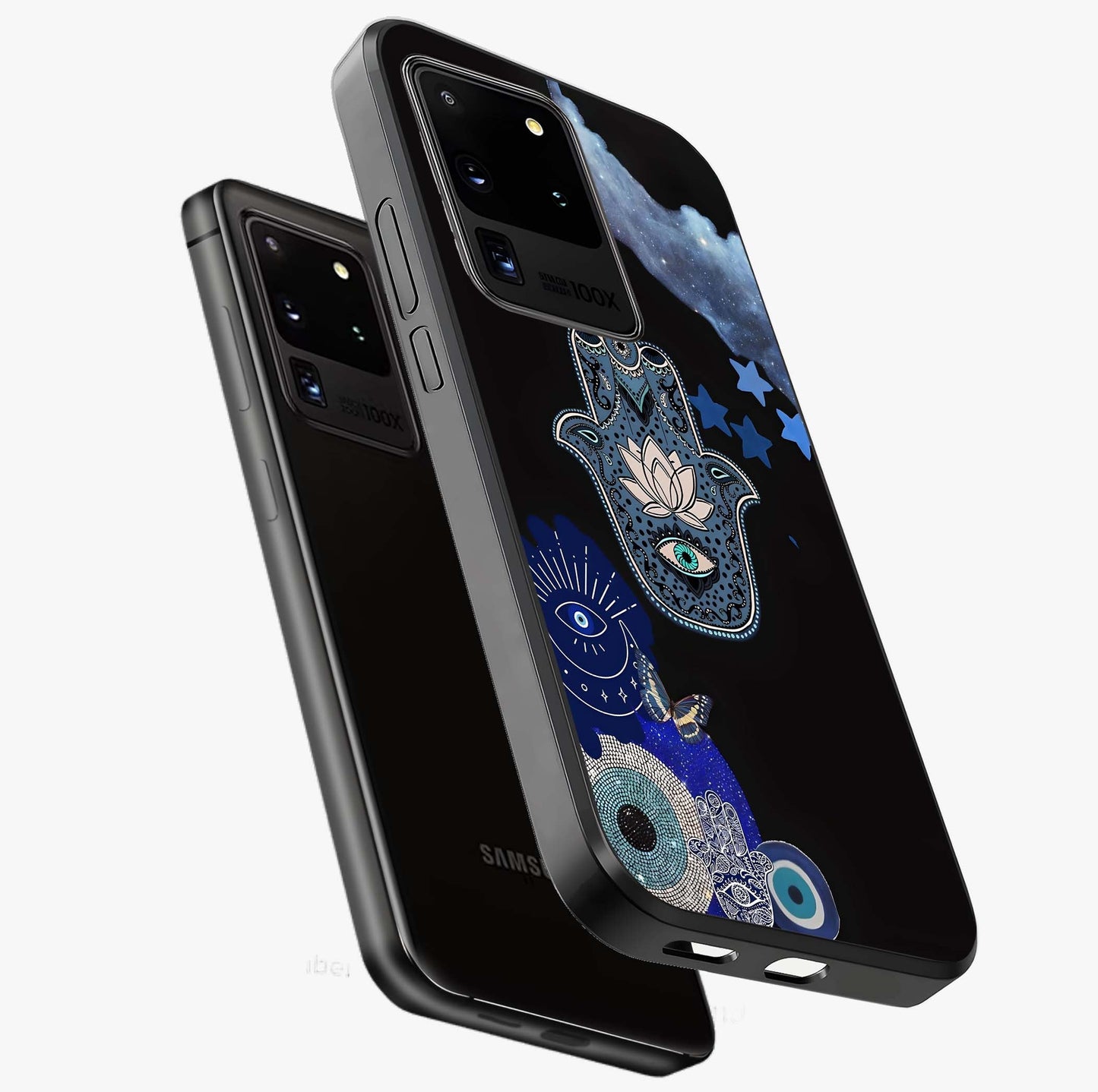 Mystic Hand Aura Glass Case displayed in angled mockup highlighting magical aura design with spiritual aesthetic style.