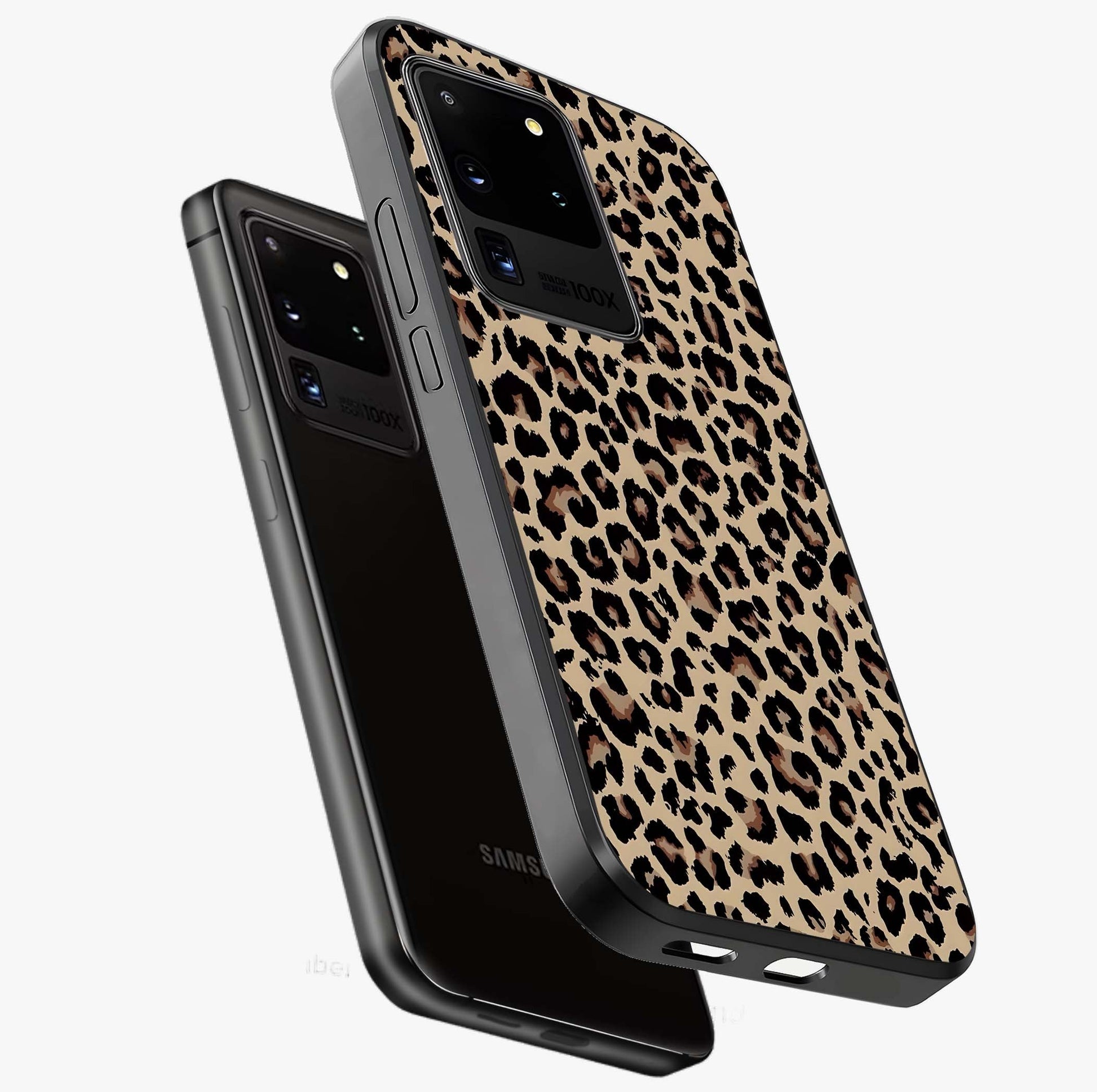 Savage Chic Pattern Glass Case displayed in angled mockup highlighting bold fashion inspired design with chic aesthetic.