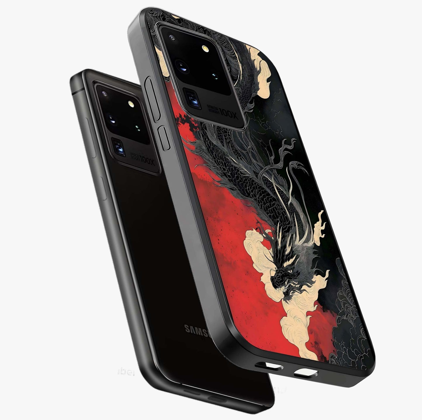 Shadow Dragon Fury Glass Case displayed in angled mockup highlighting powerful dragon illustration with dark fantasy aesthetic.