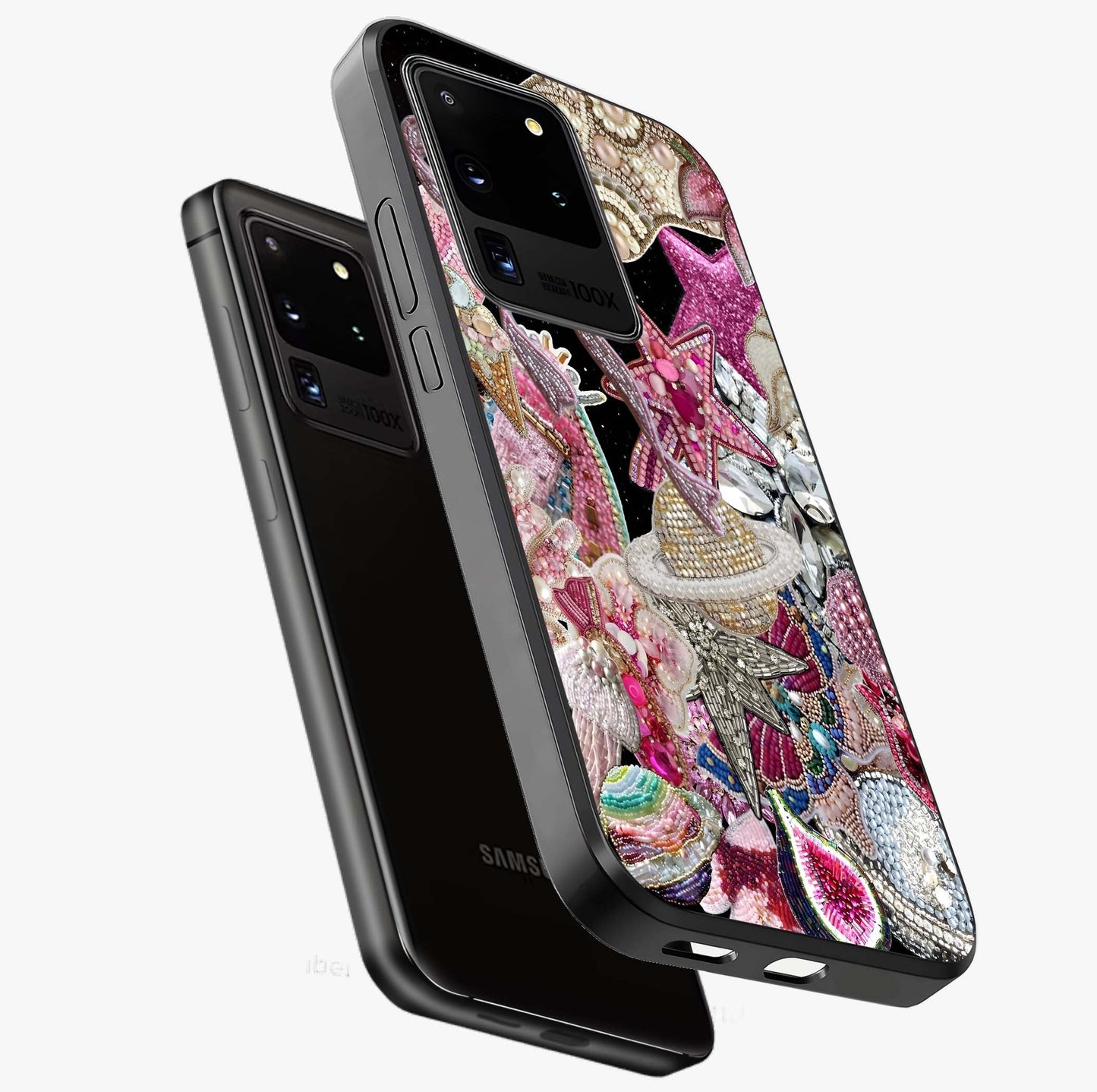 Starlit Jewel Dream Glass Case displayed in angled mockup highlighting glowing celestial jewel design with dreamy aesthetic.
