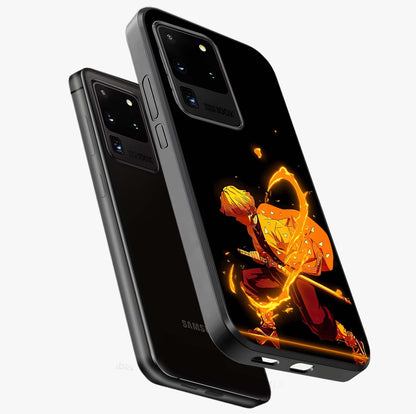 Thunder Flame Execution Glass Case displayed in angled mockup highlighting dramatic fire themed design with intense fantasy aesthetic.