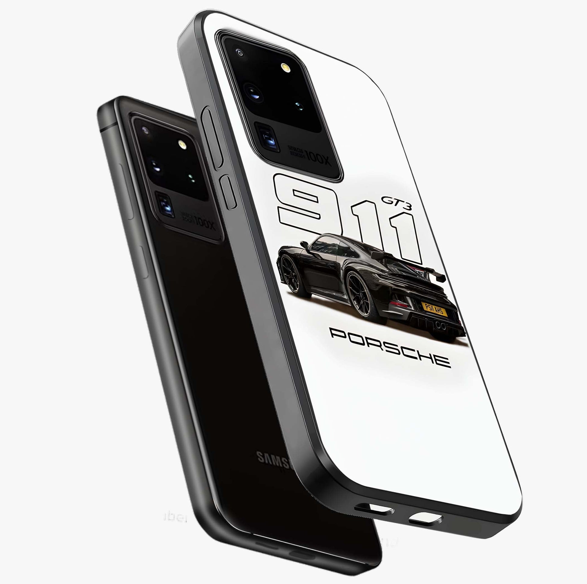 Turbo Legacy Icon Glass Case displayed in angled mockup highlighting dynamic automotive design with performance aesthetic.