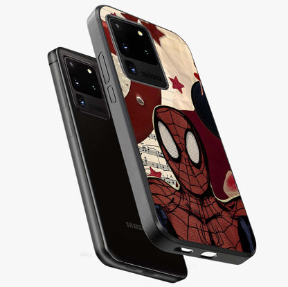 Web Warrior Vibes Glass Case displayed in angled mockup highlighting dynamic web design with comic style aesthetic.