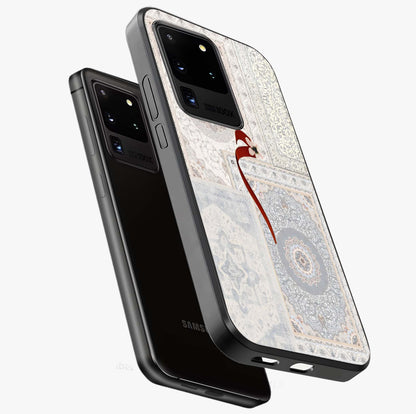 White Aesthetic Bow Glass Case displayed in angled mockup highlighting clean bow design with soft aesthetic style.