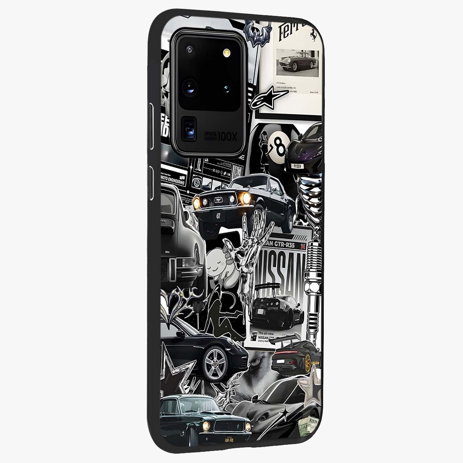 Aesthetic Dark Love Glass Case upright view showcasing dramatic romantic artwork with modern aesthetic style.