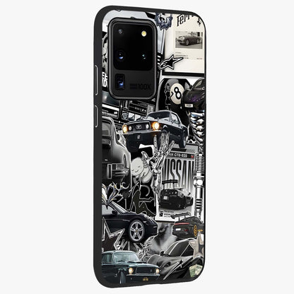 Aesthetic Dark Love Glass Case upright view showcasing dramatic romantic artwork with modern aesthetic style.