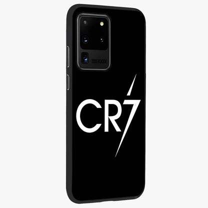 Cr7 Elite Strike Glass Case upright view showcasing energetic football inspired design with modern sports aesthetic.