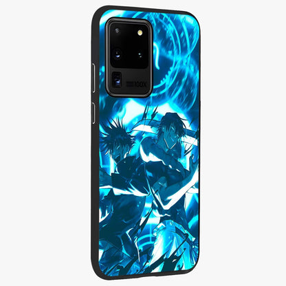 Cursed Energy Clash Glass Case upright view showcasing dramatic clash artwork with bold supernatural theme.