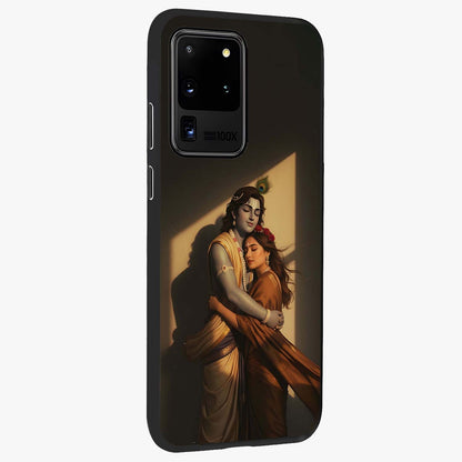 Divine Eternal Love Glass Case upright view showcasing graceful spiritual artwork with eternal love theme.