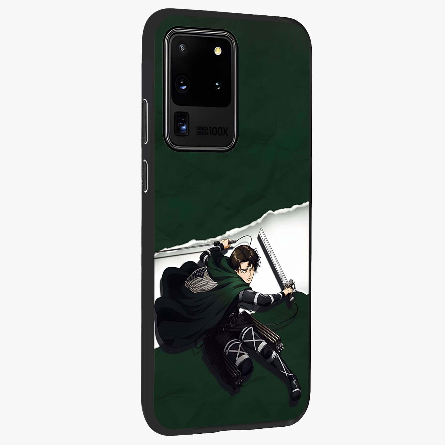 Emerald War Vanguard Glass Case upright view showcasing dramatic warrior artwork with bold fantasy theme.