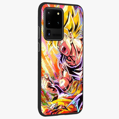 Firing Goku Glass Case upright view showcasing energetic anime artwork with bold warrior theme.