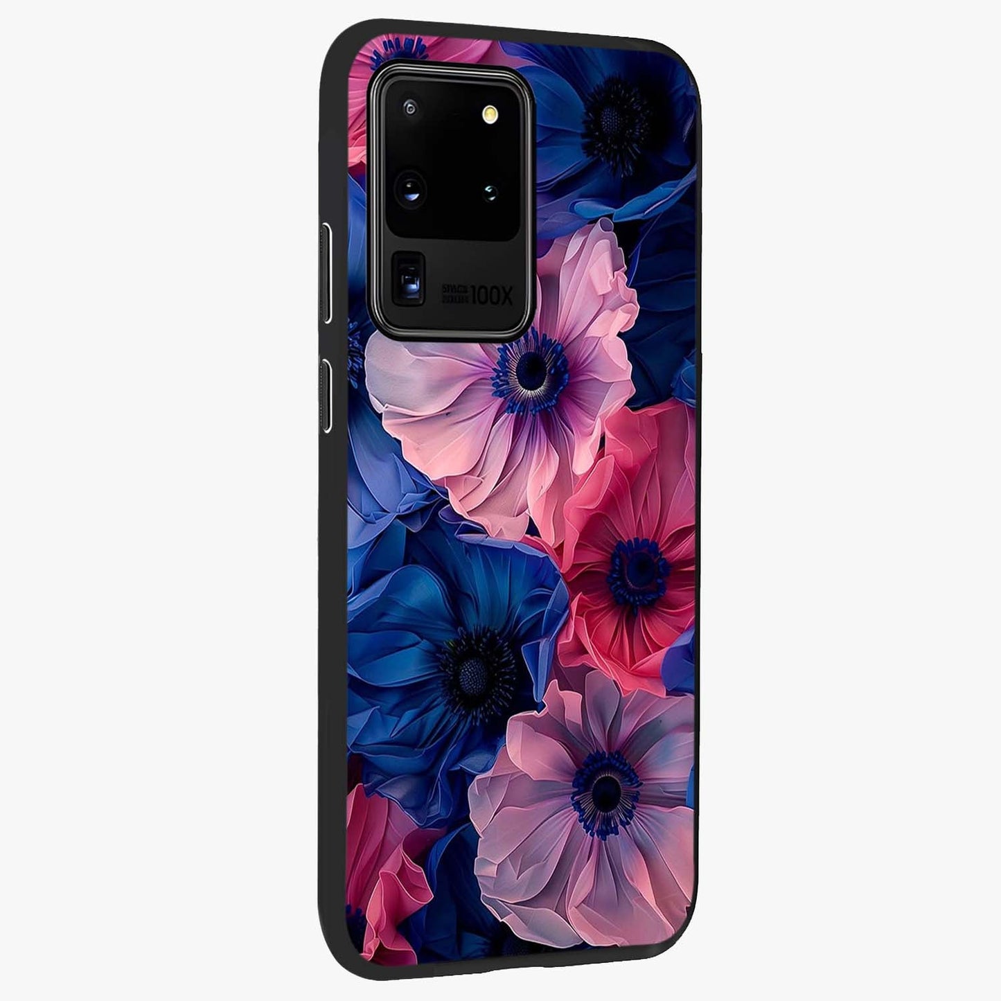Flower Paper Art Pattern Glass Case upright view showcasing decorative paper floral artwork with creative craft style.