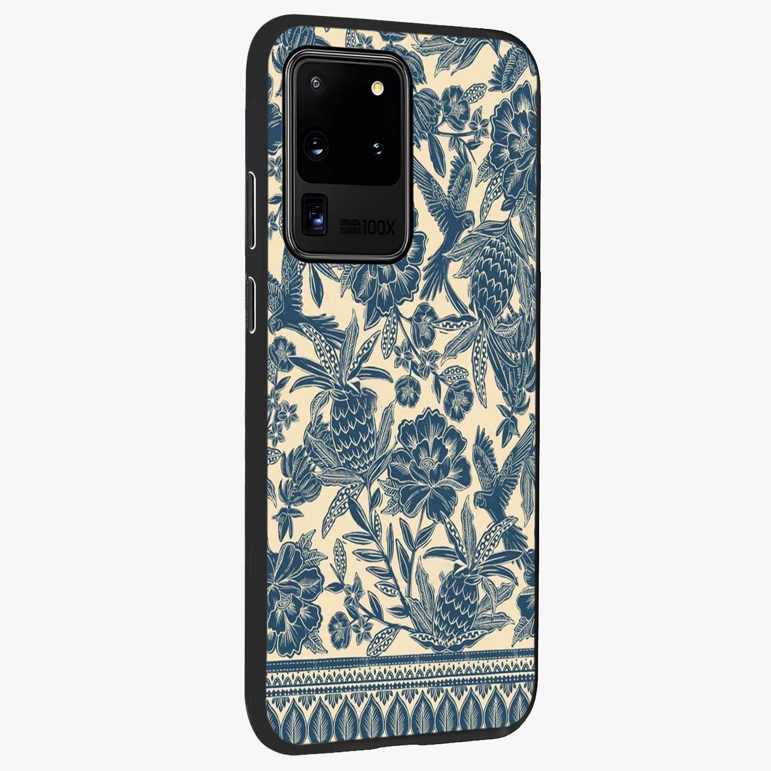 Heirloom Wild Bloom Glass Case upright view showcasing delicate wildflower artwork with timeless floral theme.