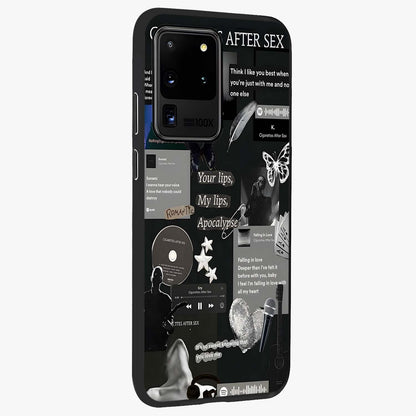 Midnight Love Echo Glass Case upright view showcasing expressive romantic artwork with dreamy midnight theme.