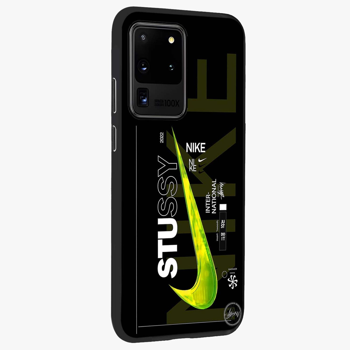 Neon Street Edition Glass Case upright view showcasing colorful neon artwork with modern street culture theme.