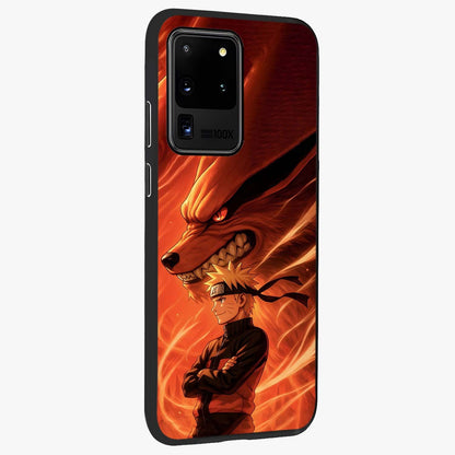 Nine Tails Legacy Glass Case upright view showcasing dramatic nine-tails artwork with intense anime themed design.