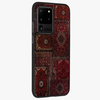 Persian Velvet Tale Glass Case upright view showcasing elegant Persian artwork with classic heritage theme.