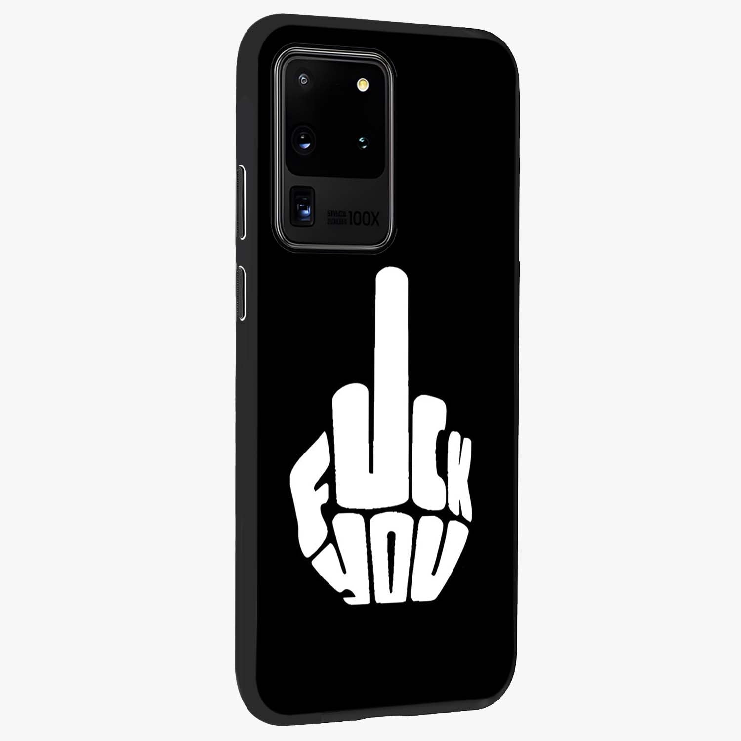 Rebel Mode On Glass Case upright view showcasing striking statement artwork with bold rebellious theme.