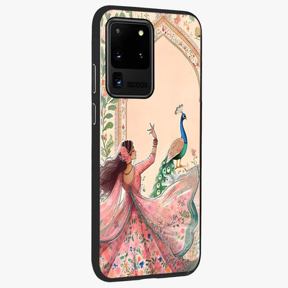 Royal Grace Muse Glass Case upright view showcasing stylish artistic artwork with sophisticated royal theme.
