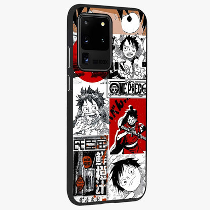 Strawhat Chaos Panels Glass Case upright view showcasing energetic anime artwork with bold adventure theme.