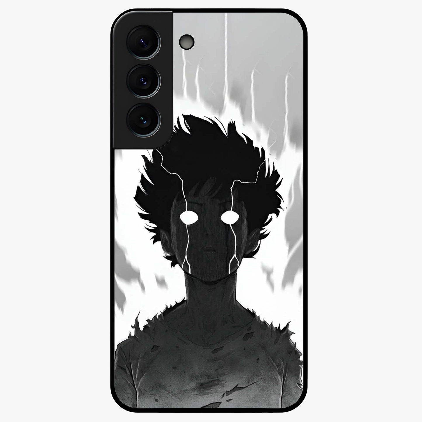 Awakened Inner Rage Glass Case showing flat back view with intense artistic artwork and glossy glass finish.
