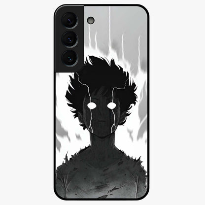 Awakened Inner Rage Glass Case showing flat back view with intense artistic artwork and glossy glass finish.