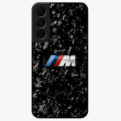 Carbon Speed Mark Glass Case showing flat back view with sporty carbon pattern artwork and glossy glass finish.