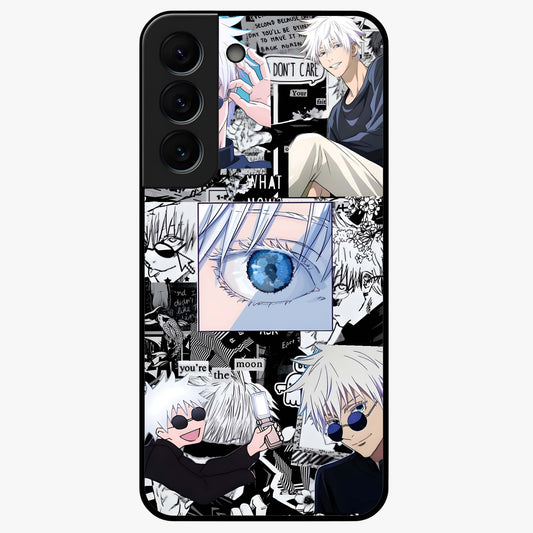 Infinity Sorcerer Chaos Glass Case showing flat back view with mystical sorcerer themed artwork and glossy glass finish.