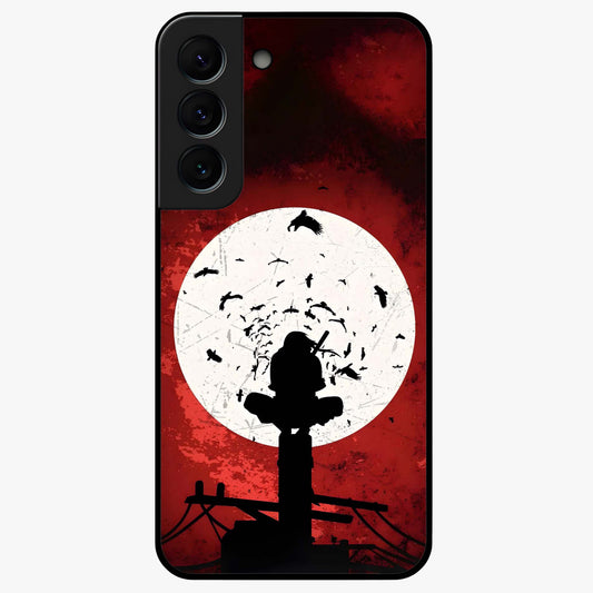Itachi Limited Edition Naruto Anime Glass Case showing flat back view with iconic anime character artwork and glossy glass finish.