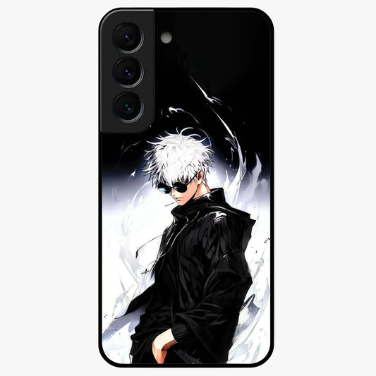 Limitless Shadow King Glass Case showing flat back view with powerful shadow warrior artwork and glossy glass finish.