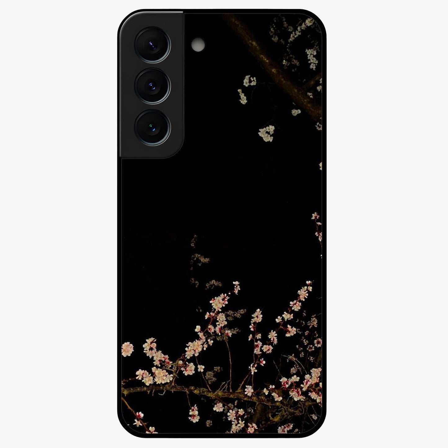 Petal Moon Light With Custom Name Glass Case showing flat back view with floral moonlight artwork and personalized name design.