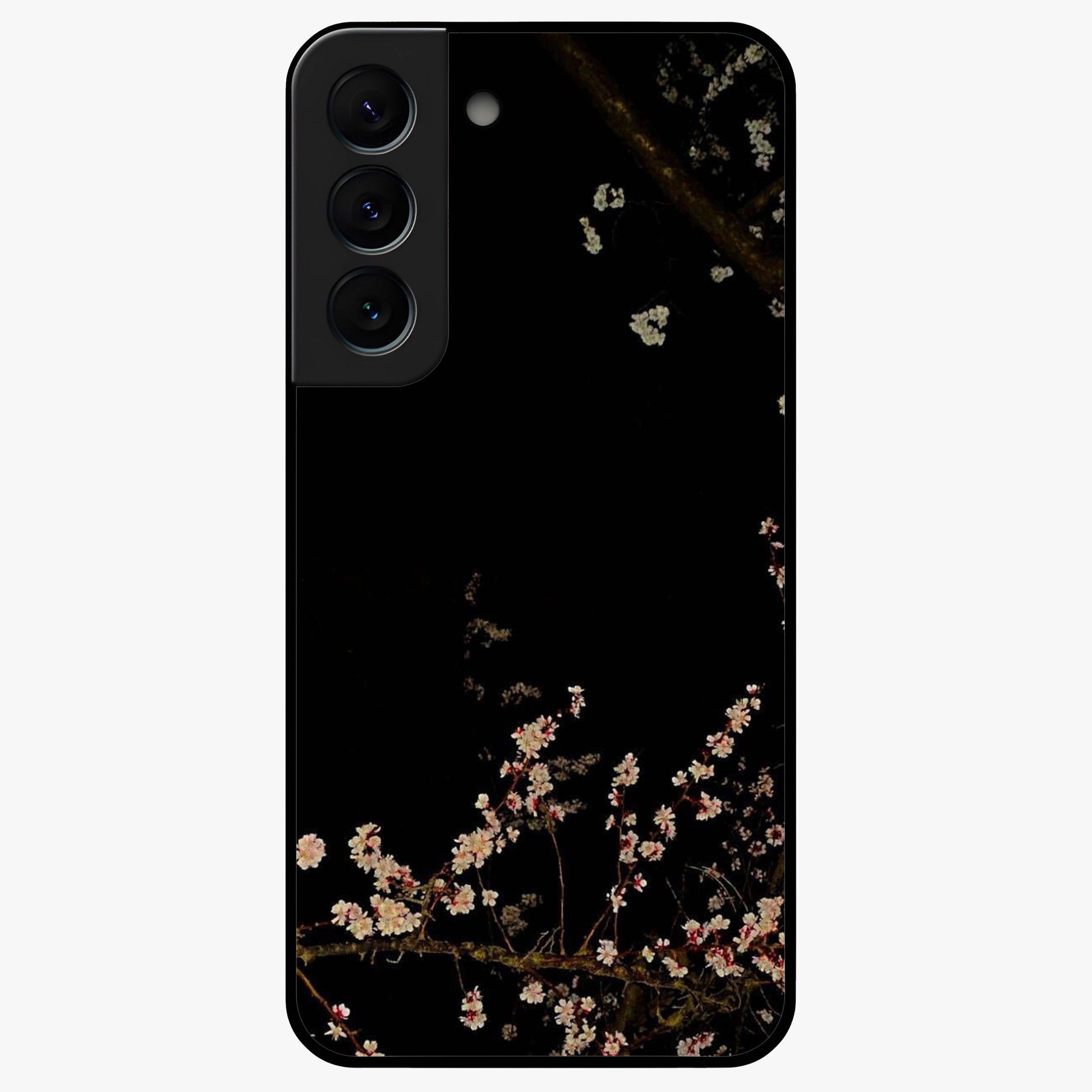Petal Moon Light With Custom Name Glass Case showing flat back view with floral moonlight artwork and personalized name design.