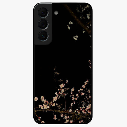 Petal Moon Light With Custom Name Glass Case showing flat back view with floral moonlight artwork and personalized name design.
