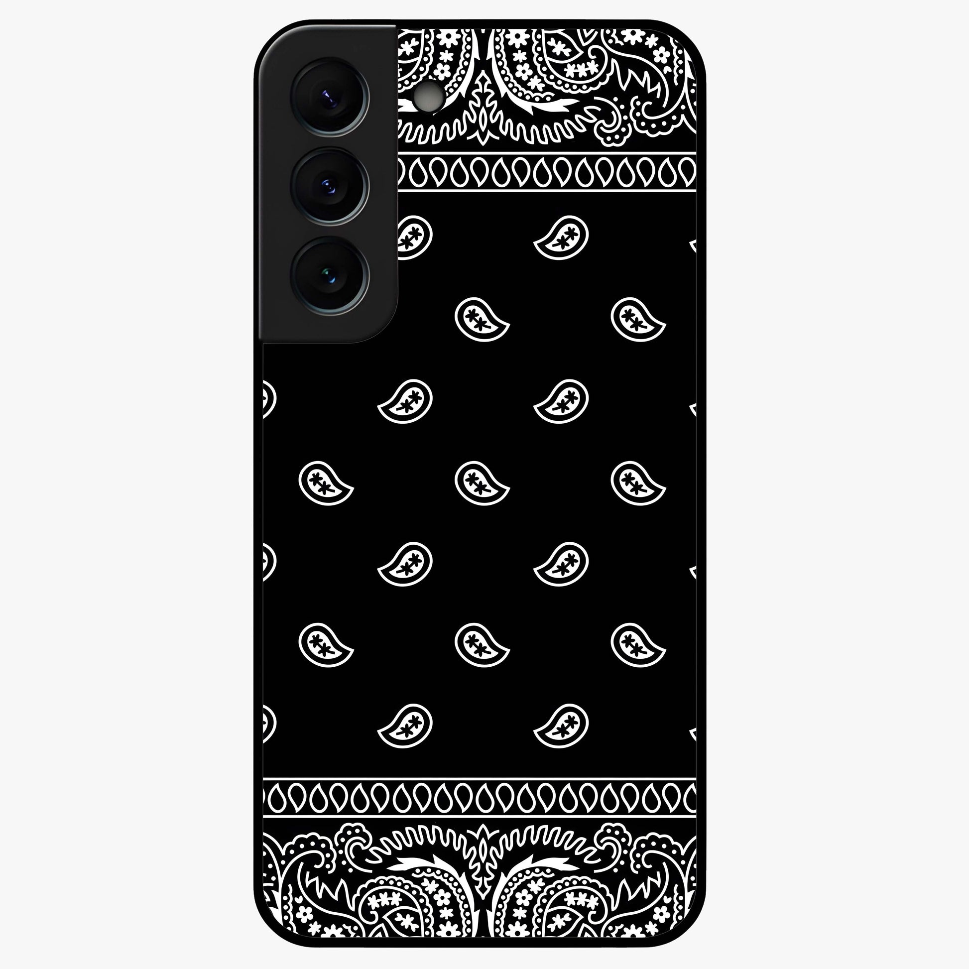 Retro Rebel Threads Glass Case showing flat back view with vintage street style artwork and glossy glass finish.