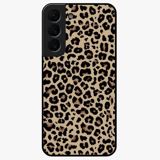 Savage Chic Pattern Glass Case showing flat back view with stylish patterned artwork and glossy glass finish.
