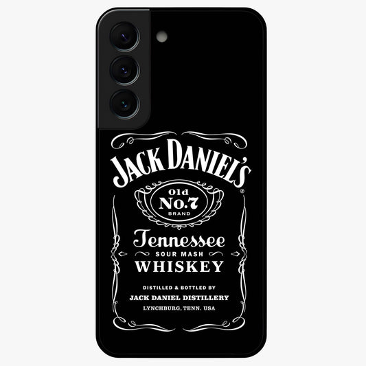 Vintage Whiskey Heritage Glass Case showing flat back view with classic whiskey inspired artwork and glossy glass finish.