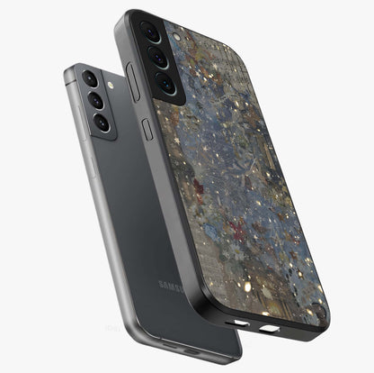 Aesthetic Astrolophia Glass Case displayed in angled mockup highlighting artistic aesthetic elements and smooth glass surface.