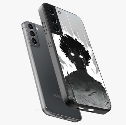 Awakened Inner Rage Glass Case displayed in angled mockup highlighting powerful graphic design and bold artistic theme.