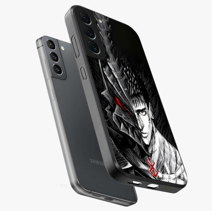 Berserker Blood Oath Glass Case displayed in angled mockup highlighting dark fantasy graphic design and powerful theme.