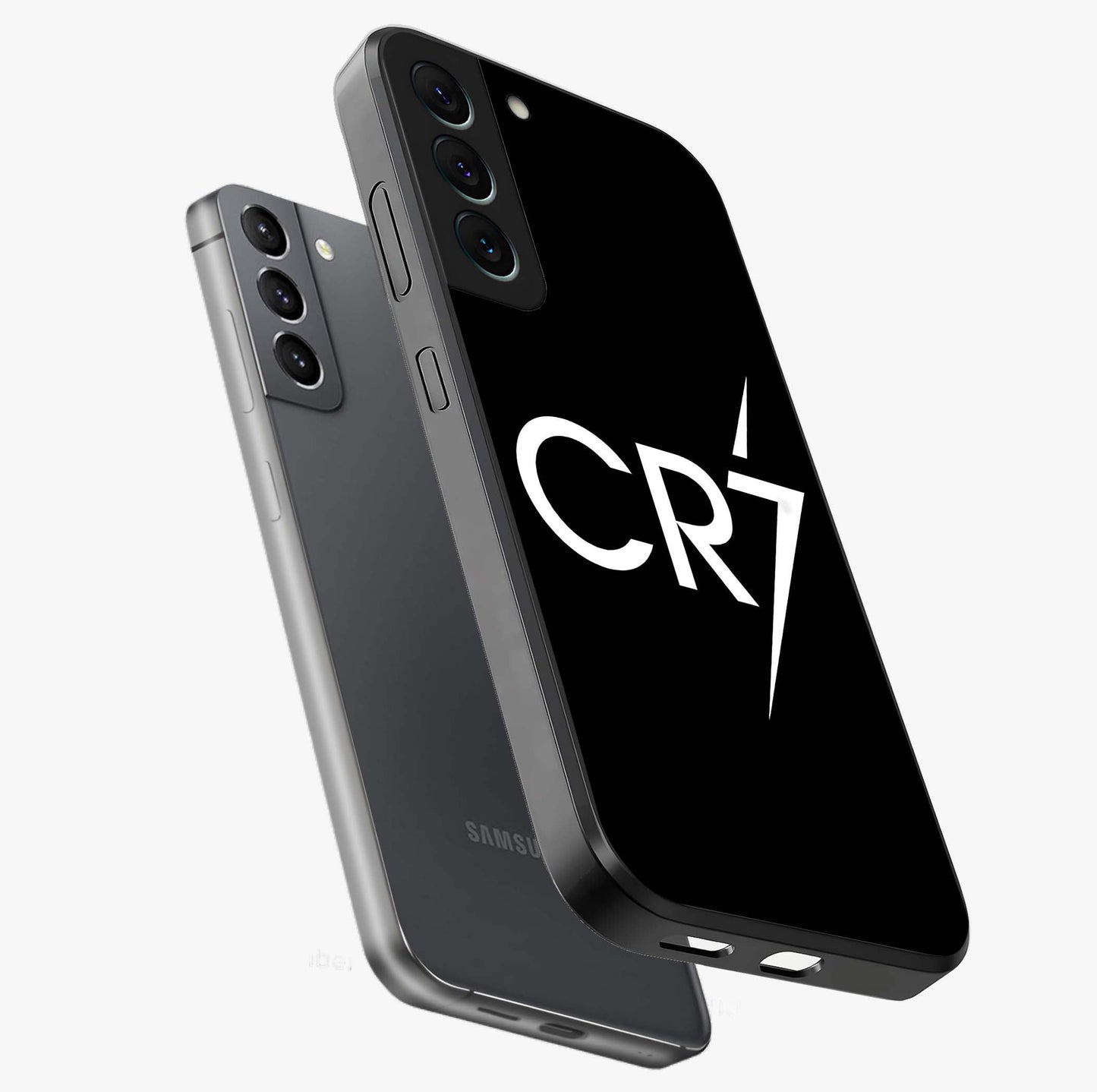 Cr7 Elite Strike Glass Case displayed in angled mockup highlighting powerful sports graphic with bold athletic theme.